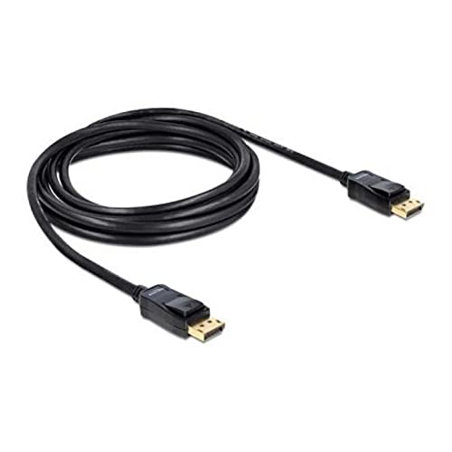 Cable DisplayPort DeLOCK de 3 metros negro para conectar el PC del despacho al monitor amplio