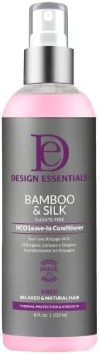 Design Essentials Bamboo & Silk HCO Leave-In Conditioner for Thermal Protection and Strength, 8 Fl Oz.
