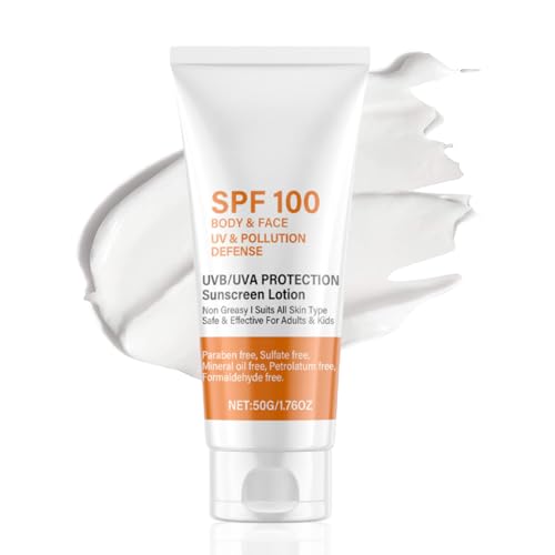 Sunscreen Spf 100 - Face Sunscreen - Waterproof Moisturiser with Spf 100 - UVB/UVA Protection Sun Cream - Factor 100 Sun Cream anti Wrinkle Prevent Sunburn 50g
