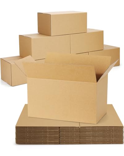 Poever 40-Pack-Small-Shipping-Boxes-10x6x6, Corrugated-Cardboard-Boxes-for-Packaging-Small-Business, Brown-Boxes-Mailers