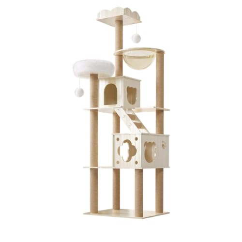 Columpio para Gatos Marco de escalada for gatos de madera maciza, nido grande for gatos, árbol for gatos, poste rascador for gatos, plataforma duradera for saltar for gatos Suministros de ejercicio pa