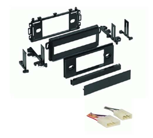 Single DIN Car Stereo Radio Install Kit Package Compatible with Mitsubushi Sigma 1989 Without Factory Amplifier