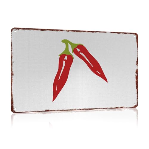 Metal Signs Red Chillies Vintage Signs Retro Aluminum Tin Sign For Kitchen Office Home Bar Cafe Decor 8X12 Inch