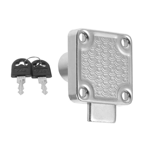 DONFAMDS 重厚ステンレス製キャビネットロック 鍵付き引き出し用属ロック 耐変形防犯補助錠 食器棚やショーケース対応家用 施錠