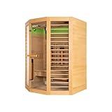 Home Deluxe – Infrarotkabine Redsun XL Deluxe – Vollspektrumstrahler und Karbon-Flächenstrahler, Holz: Hemlocktanne, Maße: 155 x 120 x 190 cm | Infrarotsauna für 2-3 Personen, Infrarot, Kabine - 3