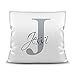 Namenskissen mit Wunschname und WUNSCHBUCHSTABE inkl. Kissenfüllung in Grau - Persönliche Geschenkidee PERSONALISIERT / Deko Wohnzimmer Schlafzimmer / Buchstabenkissen