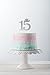 Number 15 Quinceanera Rhinestone Princess Crown Monogram Cake Topper - Sweet 15th Birthday Party (Silver)