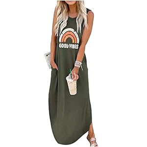 Good-Vibes-Rainbow-Pocket-Sleeveless-Maxi-Dress-for-Women-Summer-Hawaiian-Beach-Casual-Tank-Dresses-Plain-T-Shirt-Dress CHUNTIANRAN Women's Maxi Dress Summer Casual Sundress Sleeveless Long Dresses Hawaiian Beach Maxi Dresses with Pockets(Green,Medium)