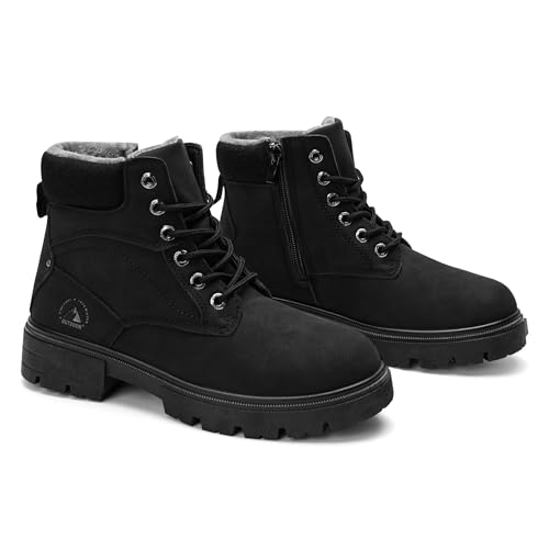 GLAMORA Botines Mujer Invierno con Forro Térmico – Botas Ligeramente Impermeables, Suela Antideslizante, Cremallera Lateral, Comodidad para Diario, Trabajo Urbano y Paseos en Frío