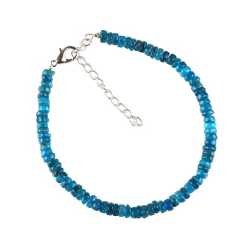 Yonku Hand_Crafted Neon Apatite Bracelet 7" Heishi Tyre Shape Beads Size 3-4mm Women's Bracelet YO-BRACE-15668