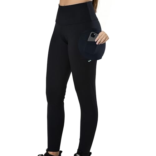 ELITE Legging Academia com Bolso Zero Transparência Cintura Alta Proteção UV 50+ Microfibra Poliamida, Preto, G