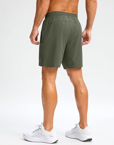 Image of Pudolla Men's Running Gym Shorts with Zipper Pockets 5 inch /7 inch / Lightweight Quick Dry Running Workout Athletic Short