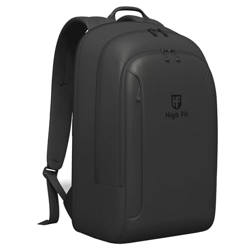HIGH FIT Mochila leve expansível para laptop para computadores de até 15,6 polegadas com bolso Faraday, Preto - 2, Large, Negócios