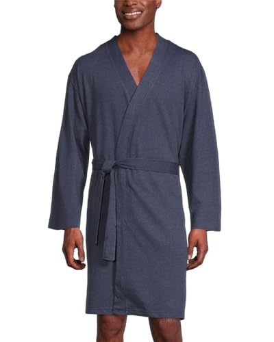 Lucky Brand Men’s Bathrobe – Warm Long Sleeve Knit Robe with Shawl Collar - Soft Cotton Blend Bath Robes for Men (Size: S-XL)
