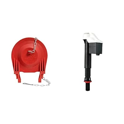 Korky 3060BP Universal Toilet Flapper Replaces Most Large 3-Inch Flappers - Long Lasting Rubber - Easy to Install - Made in USA & Korky 528 Toilet Fill Valve, Universal, Black