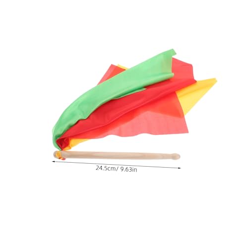 Baquetas de madera GALPADA, 1 par con cintas coloridas para tambor de cintura, danza rítmica y gimnasia artística, para todas las edades y adultos miniatura 2