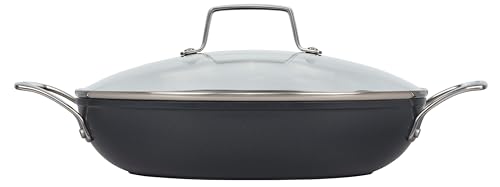 Image of Le Creuset Essential Non-stick Ceramic Shallow Braiser w /Glass Lid,3.5 qt.​