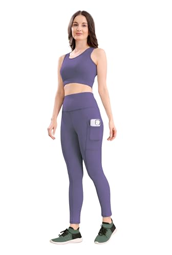 Image of High-Waist Track Suit, Co-ord Set for Women's, Gym wear 2-Piece Workout Set, Sports Bra and Bottom Set, Sports Running Suits, Yoga Wear