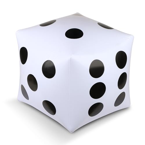 11.8 inch Giant Inflatable Dice for Lawn Outdoor Floor Pool Beach Party (White)