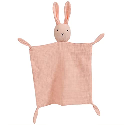 Image of PEIPEIWU Organic Cotton Muslin Lovey Blanket, Organic Cotton Muslin Bunny Security Blanket Soft & Breathable Lovie Baby Gifts for Boys and Girls