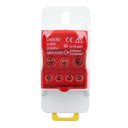 Qcwwy Verteilerkasten für Leiterklemmen aus Messing Imprum (rot)