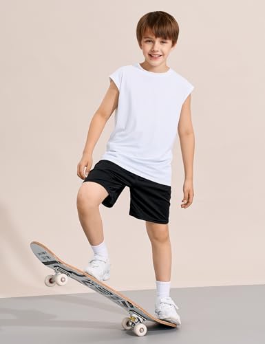Image of Somaibo 3 Packs Boys Athletic Tank Tops Breathable Mesh Undershirts Quick Dry Sleeveless Muscle T-Shirts for Kids