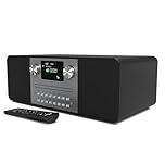 DAB/DAB+ & FM Digital Radio with CD Player | Bluetooth & USB MP3 Player | 60w Premium Sound | Remote Control | Mains Powered | Perfect for Home Entertainment | AZATOM D4 (Black)