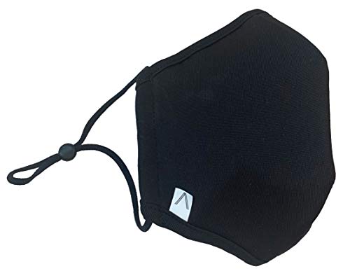 Lunair Essential 3 Layer Face Cover Black | Ultra-Soft, Reusable, Washable and Moldable