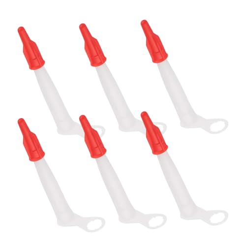 Image of Caulking Tube Caps – 6X Nozzle Applicator Set, Red Caulk Sealer Saver For Bathroom Wall Glue | Universal Adhesive Protector Reusable Silicone Stopper Sealant Preservation Storage Maintenance Kit