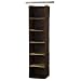 Household Essentials 6-Shelf Hanging Closet Organizer, Coffee Linen