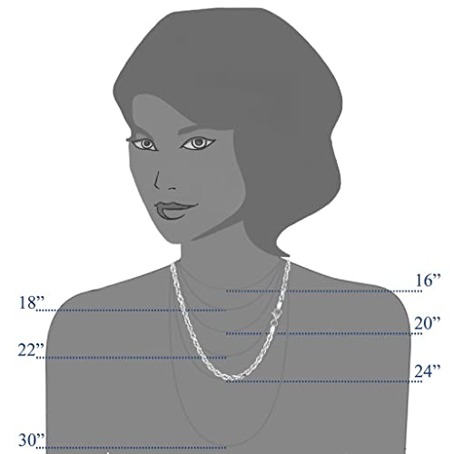 The Diamond Deal 14K Solid Yellow Or White Gold 3.00Mm Shiny Diamond-Cut Royal Solid Rope Chain Necklace For Pendants And Charms With Lobster-Claw Clasp (24" And White-Gold) #TOP3