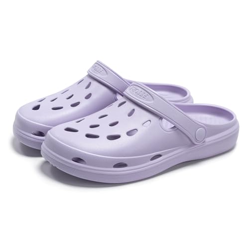 FITORY Unisex Garden Clogs Womens and Mens EVA Slip on Shoes Comfortable Quick Dry Lightweight Sandals for Beach Casual Indoor and Outdoor Purple Size 12