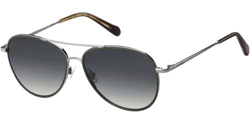 Fossil-Fos 2096/G/S 06Lb/9O Aviator Sunglasses Ruthenium Dark Gray Gradient