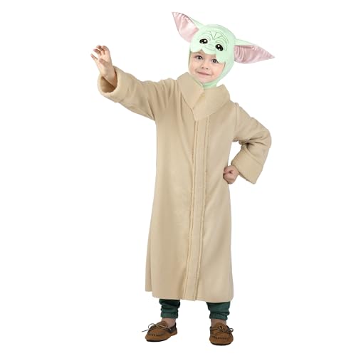 Star Wars Grogu Official Toddler Halloween Costume - Premium Quality Fabric Robe and Headpiece (3T-4T)