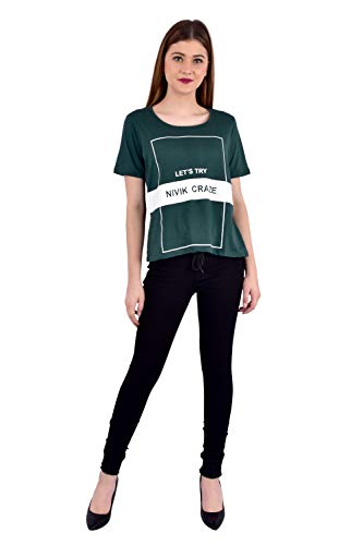 Image of MODISH women's round neck cap sleeve printed cotton t-shirts combo of 3 t-shirts