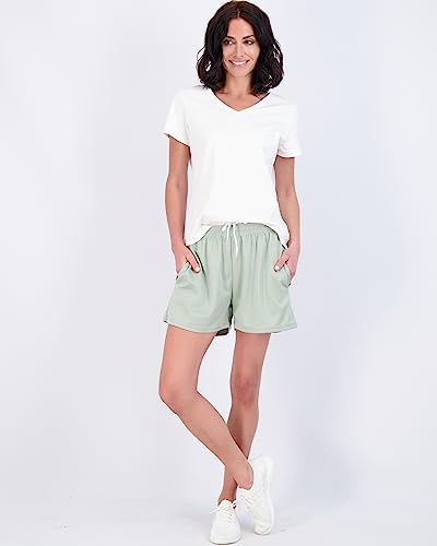 Real Essentials 4 Pack: Womens Ladies Mesh Active Athletic Walking Training Quick Dry Fit Sweat Shorts Tennis Women Casual Workout 4 Inch Inseam Summer Lounge Basketball Yoga Jersey Gym Running Comfortable- Set 7 thumb #3