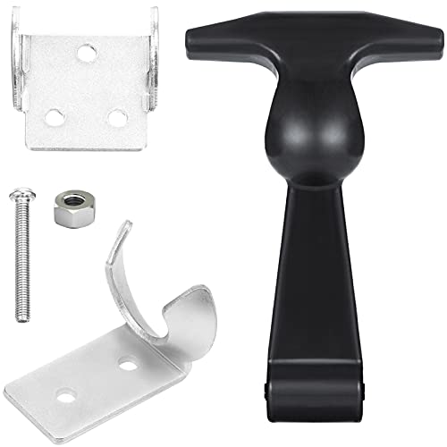 Elastic Stainless Steel Rubber Hood Catch Flexible T-Handle Hasp Rubber Flexible Draw Latches With Brackets For Tool Box, Vehicle Engine, Hood (4) #TOP6