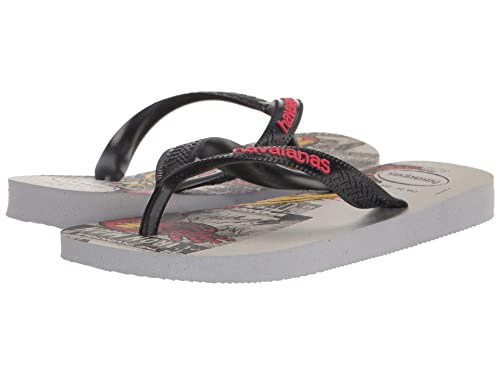 Image of Havaianas Kid's Top Marvel Classics Flip Flop Sandal, Ice Grey, 3-4Y Little Kid M US