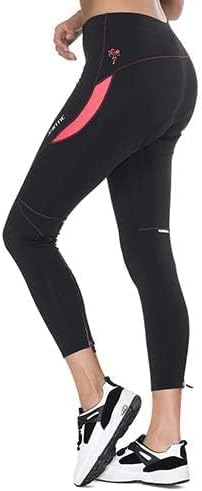 Miniatura 2 de Santic Pantalones cortos de ciclismo para mujer, acolchados, pantalones capri de ciclismo ajustados, transpirables y de secado rápido