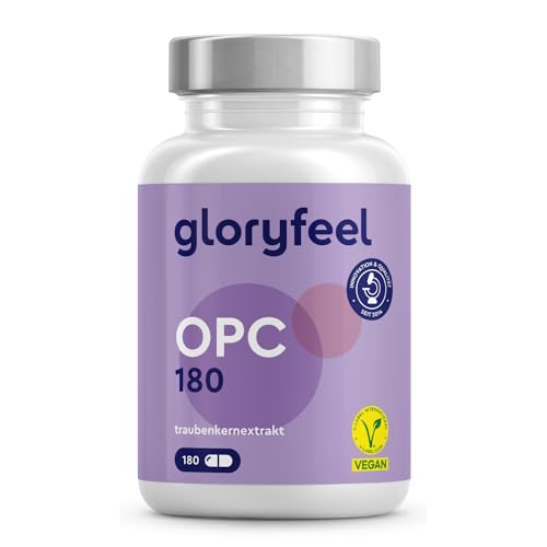 OPC Traubenkernextrakt Kapseln - 1.000mg reines OPC aus Original französischen Weintrauben pro Tagesdosis - 95% Echt-OPC-Gehalt PLUS Vitamin C - Laborgeprüft ohne Zusätze in Deutschland hergestellt