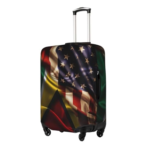 Travel Luggage Cover Combined Guyana And Usa Flag Fashion Washable Baggage Suitcase Protector Fit For Luggage X-Large2