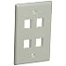 Monoprice 106731 Wall Plate for Keystone 4 Hole, White