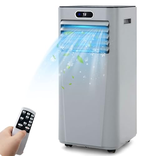DORTALA Climatiseur portable 8000 BTU, unité AC 3-en-1 avec télécommande, déshumidificateur, minuterie 24H, kit pour fenêtre, unité de refroidissement AC debout pour la maison ou le bureau, gris