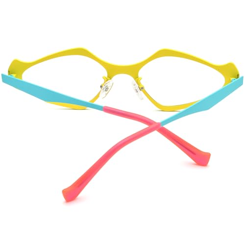 Image of FONEX Colorful Pure Titanium Glasses Frame Women Retro Round Eyeglasses