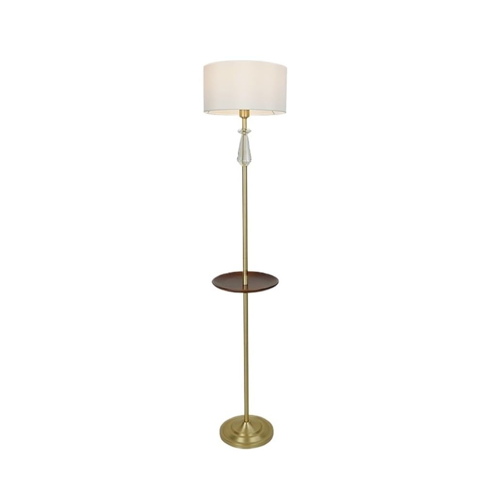 Kp6xLf3gT Corner Standing Lamp Black/White Fabric Shade Floor Lamp Living Room Sofa Bedroom Decorative Ornament Standing(White)