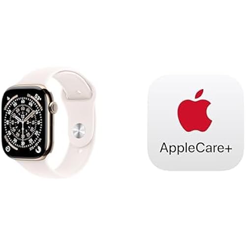 Apple Watch Series 11 [GPS + Cellular 46mm] Smartwatch with Gold Titanium Case with Light Blush Sport Band - M/L. Sleep Score, Fitness Tracker, Health Monitoring with AppleCare+ (2 Years)