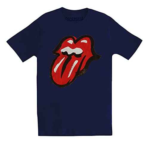Rolling Stones The Men's No Filter Tongue Navy Blue T-Shirt