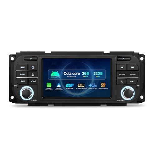 XTRONS Android 13 Car Stereo Radio Player for Jeep Wrangler 2003-2006, Dodge Chrysler, Car Play Android Auto Bluetooth GPS Navigator with 5 Inch Touch Screen Built-in DSP Octa-Core -  PSD50WRJL