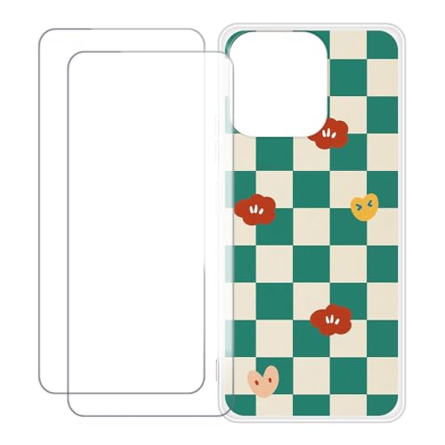 UOGNADGD Doogee Note 58 Pro �Ƃ̌݊������� �J�X�^���J���t���P�[�X�{�����K���X�ی�t�B����2���t�� ? �Ռ��z�������h�~ (�΂̊i�q��)