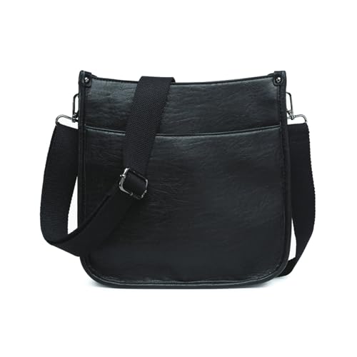 Image of Posie Crossbody Bags for Women Trendy Vegan Leather Hobo Purses Shoulder Handbags with Wide Adjustable Guitar Strap